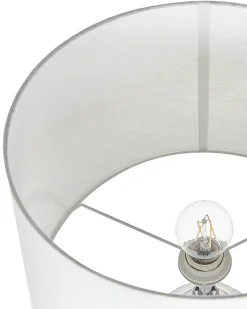 Candeeiro De Mesa Em Ceramica Cinzento Claro E Creme 66 Cm Georgina