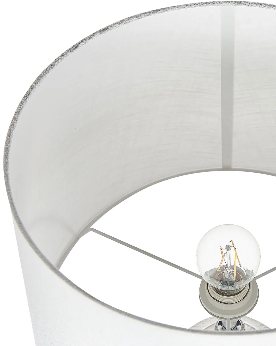 Candeeiro De Mesa Em Ceramica Cinzento Claro E Creme 66 Cm Georgina