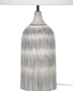 Candeeiro De Mesa Em Ceramica Cinzento Claro E Creme 66 Cm Georgina