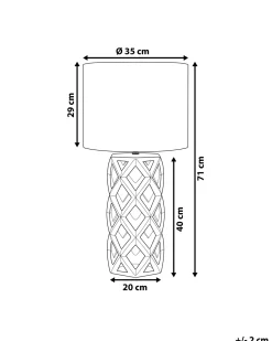 Candeeiro De Mesa Em Ceramica Prateada E Preto 71 Cm Selja