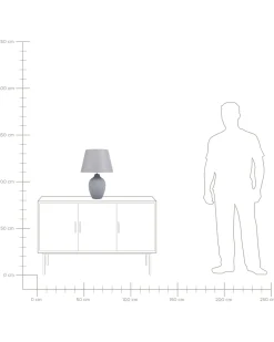 Candeeiro De Mesa Em Ceramica Cinzenta Fergus
