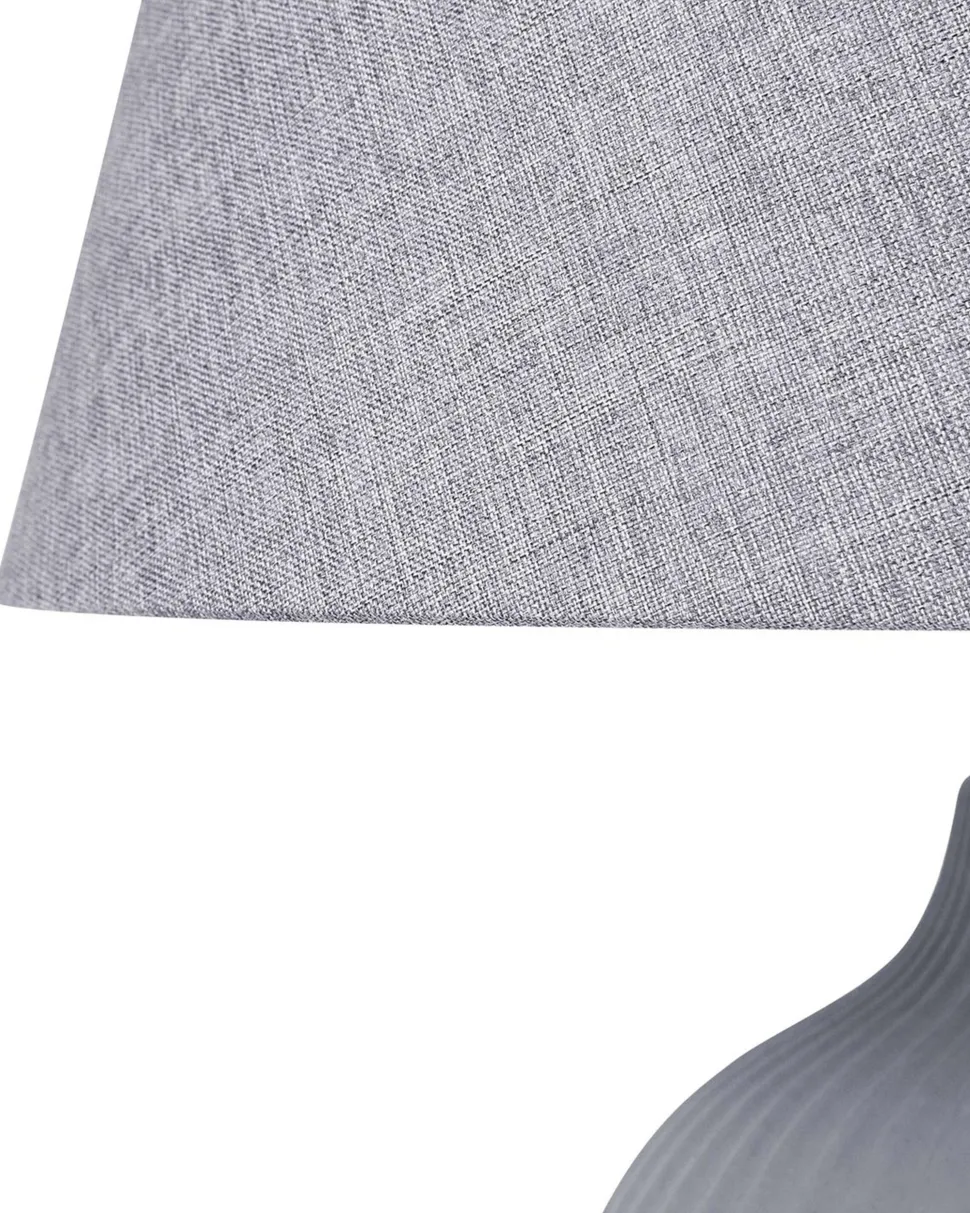 Candeeiro De Mesa Em Ceramica Cinzenta Fergus