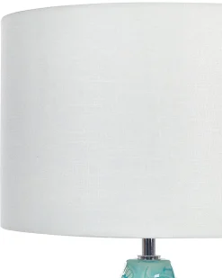 Candeeiro De Mesa Em Ceramica Azul Turquesa E Branco 58 Cm Ataba