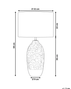 Candeeiro De Mesa Em Ceramica Azul Turquesa E Branco 58 Cm Ataba