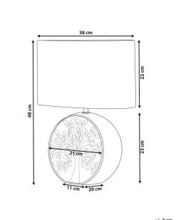 Candeeiro De Mesa Em Ceramica Prateado E Branco 48 Cm Kherlen