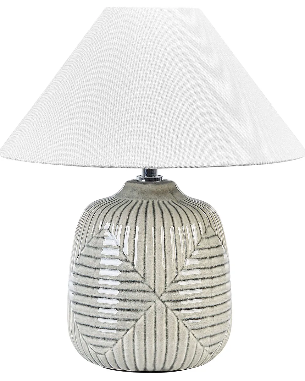 Candeeiro De Mesa Em Ceramica Cinzenta Canelles