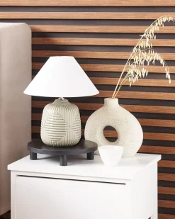 Candeeiro De Mesa Em Ceramica Cinzenta Canelles