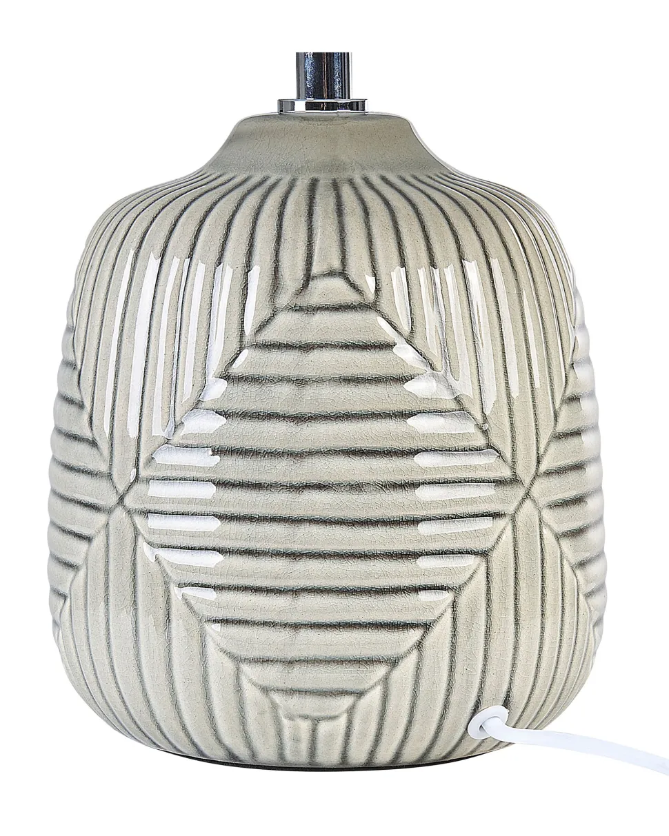 Candeeiro De Mesa Em Ceramica Cinzenta Canelles