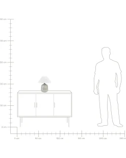 Candeeiro De Mesa Em Ceramica Cinzenta Canelles