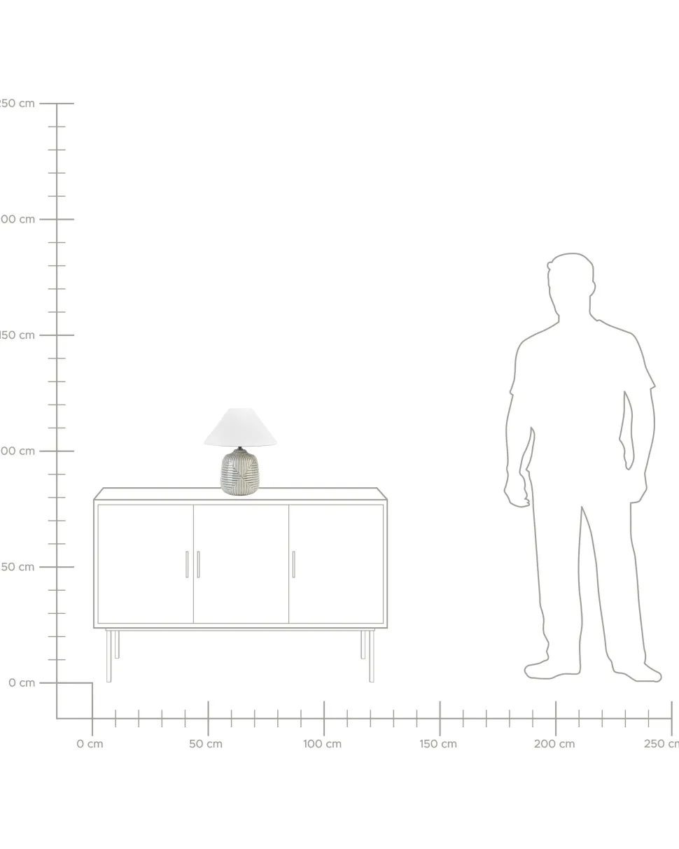 Candeeiro De Mesa Em Ceramica Cinzenta Canelles