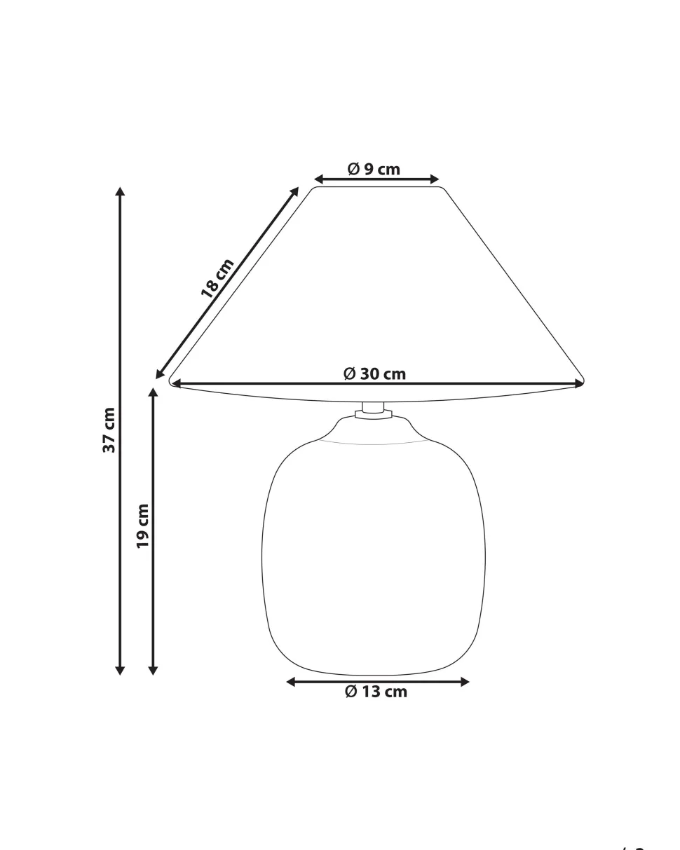 Candeeiro De Mesa Em Ceramica Cinzenta Canelles