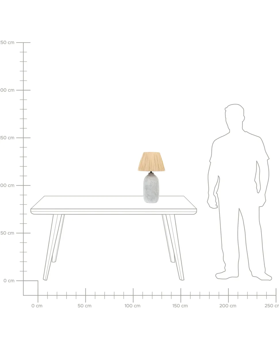 Candeeiro De Mesa Em Ceramica Cinzenta 56 Cm Matilde