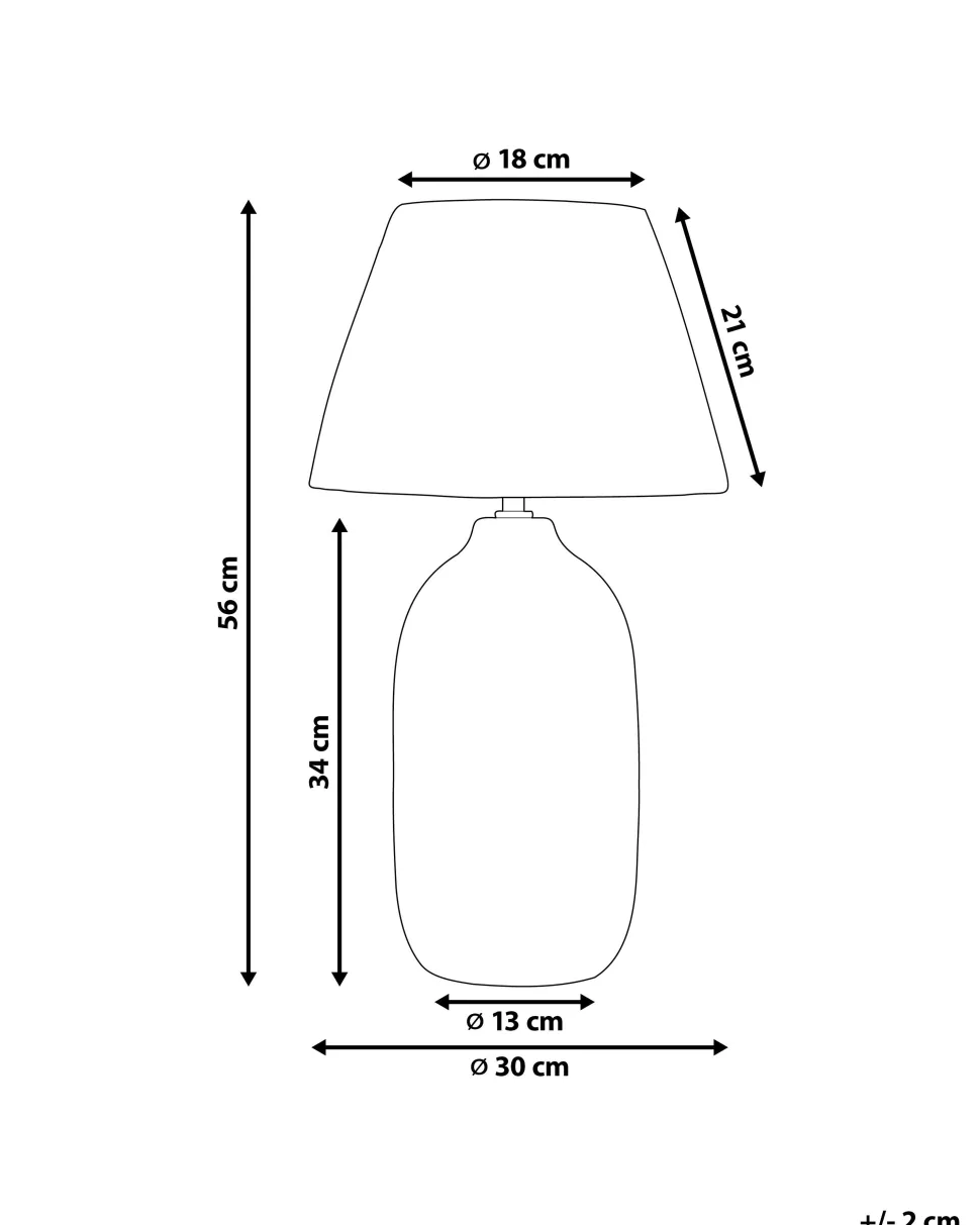 Candeeiro De Mesa Em Ceramica Cinzenta 56 Cm Matilde