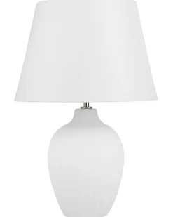 Candeeiro De Mesa Em Ceramica Branca Fergus