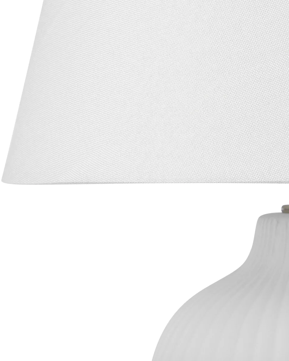 Candeeiro De Mesa Em Ceramica Branca Fergus