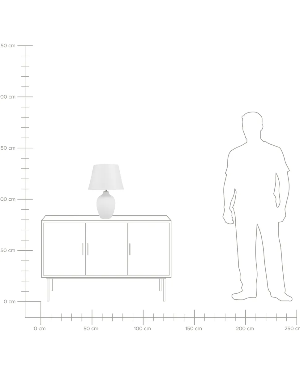 Candeeiro De Mesa Em Ceramica Branca Fergus