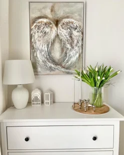 Candeeiro De Mesa Em Ceramica Branca Fergus