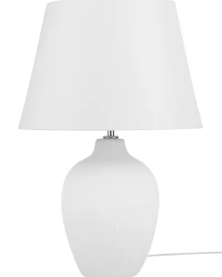 Candeeiro De Mesa Em Ceramica Branca Fergus