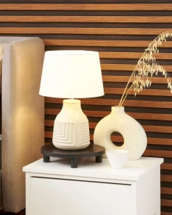 Candeeiro De Mesa Em Ceramica Creme Ozama