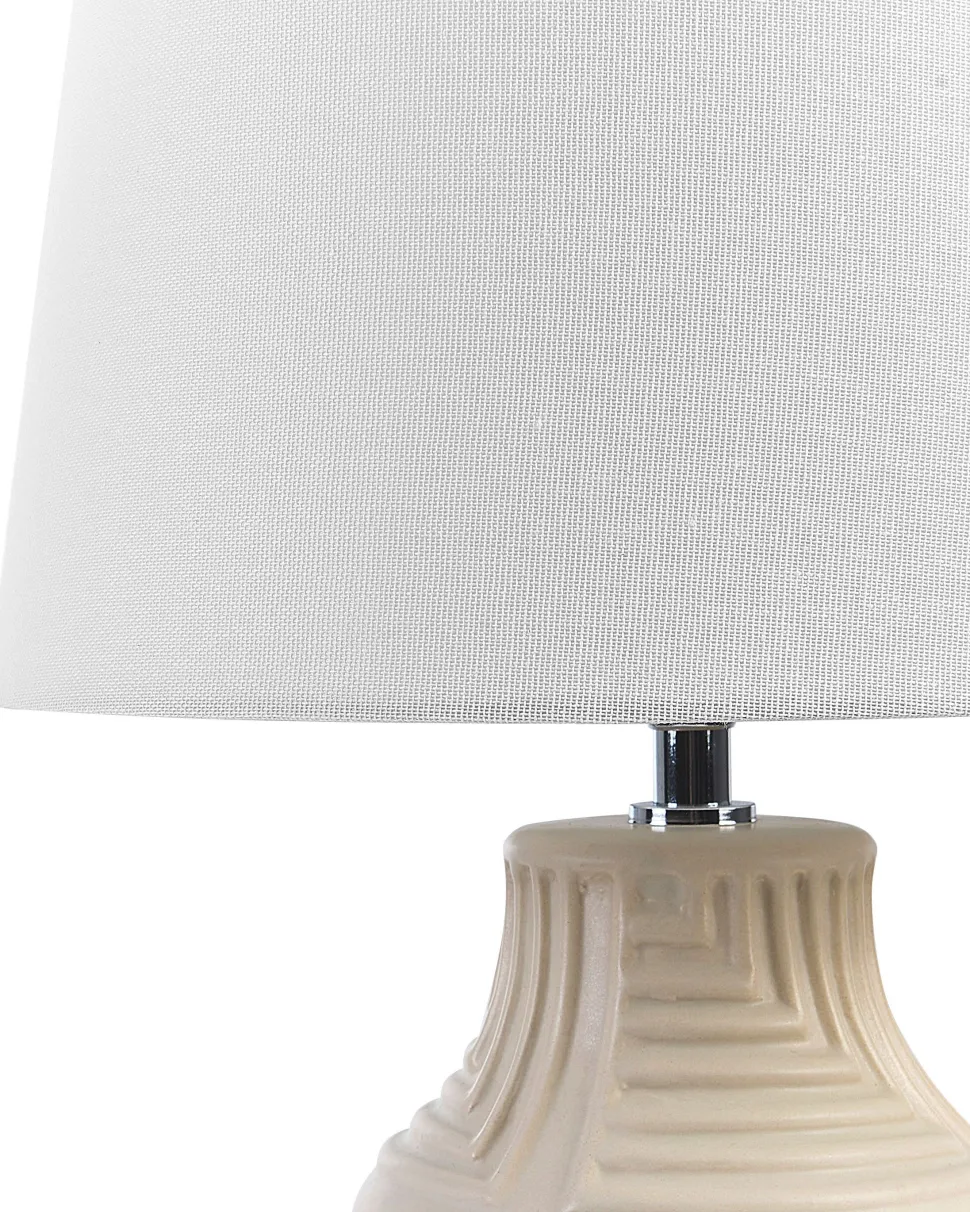 Candeeiro De Mesa Em Ceramica Creme Ozama