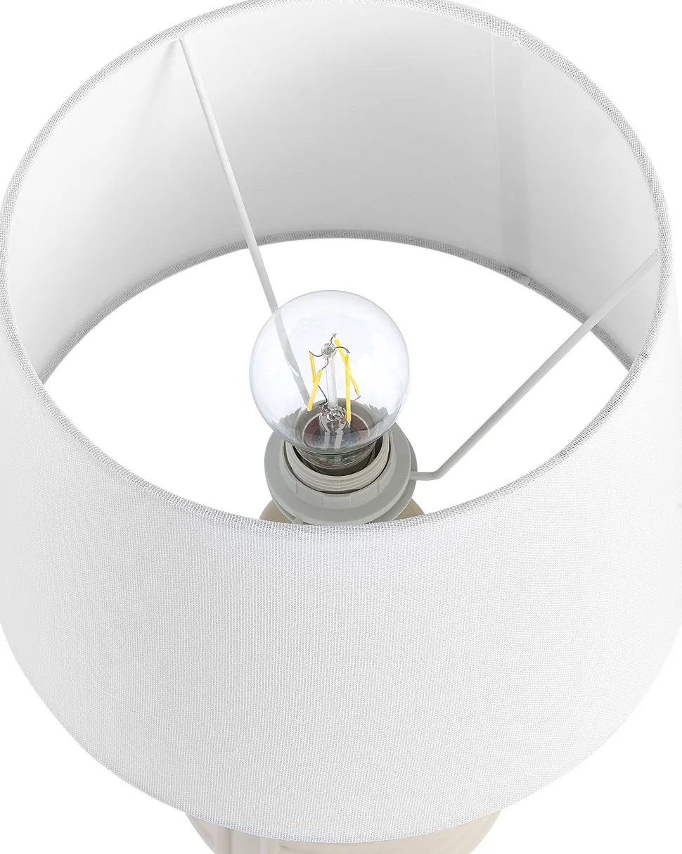 Candeeiro De Mesa Em Ceramica Creme Ozama