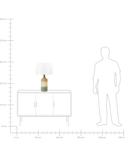 Candeeiro De Mesa Em Ceramica Creme E Cinzento Calvas