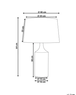 Candeeiro De Mesa Em Ceramica Creme E Cinzento Calvas