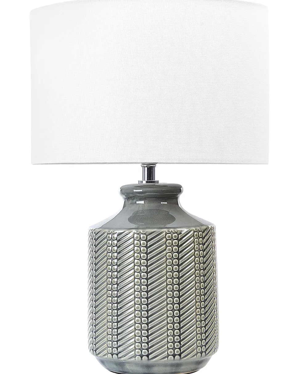 Candeeiro De Mesa Em Ceramica Cinzenta Esperance