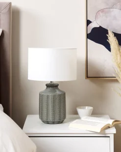 Candeeiro De Mesa Em Ceramica Cinzenta Esperance