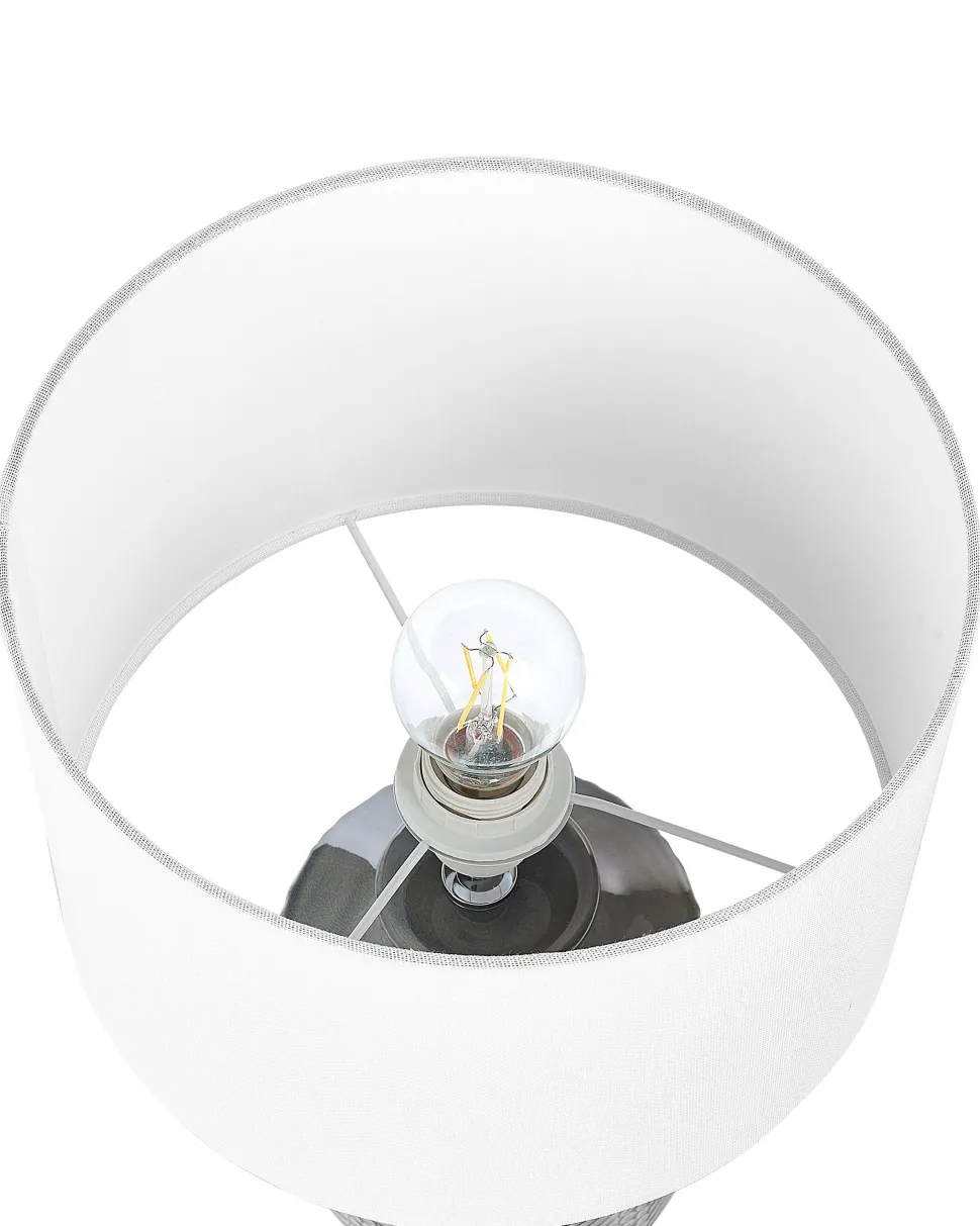 Candeeiro De Mesa Em Ceramica Cinzenta Esperance