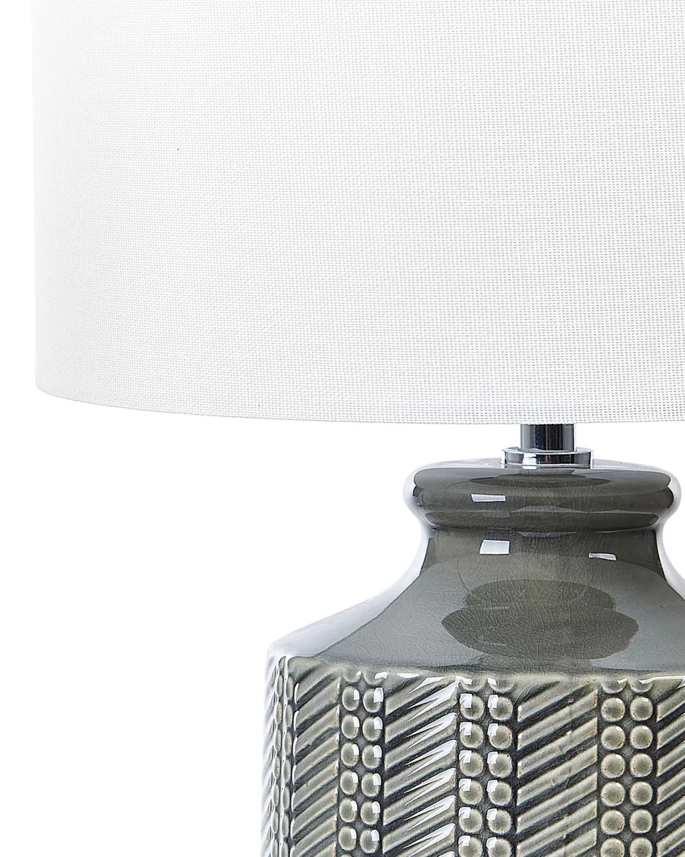 Candeeiro De Mesa Em Ceramica Cinzenta Esperance