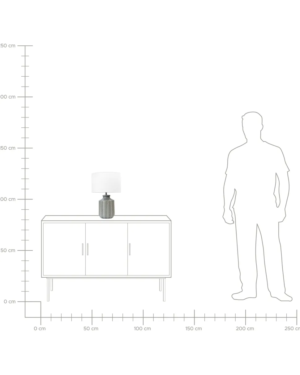 Candeeiro De Mesa Em Ceramica Cinzenta Esperance