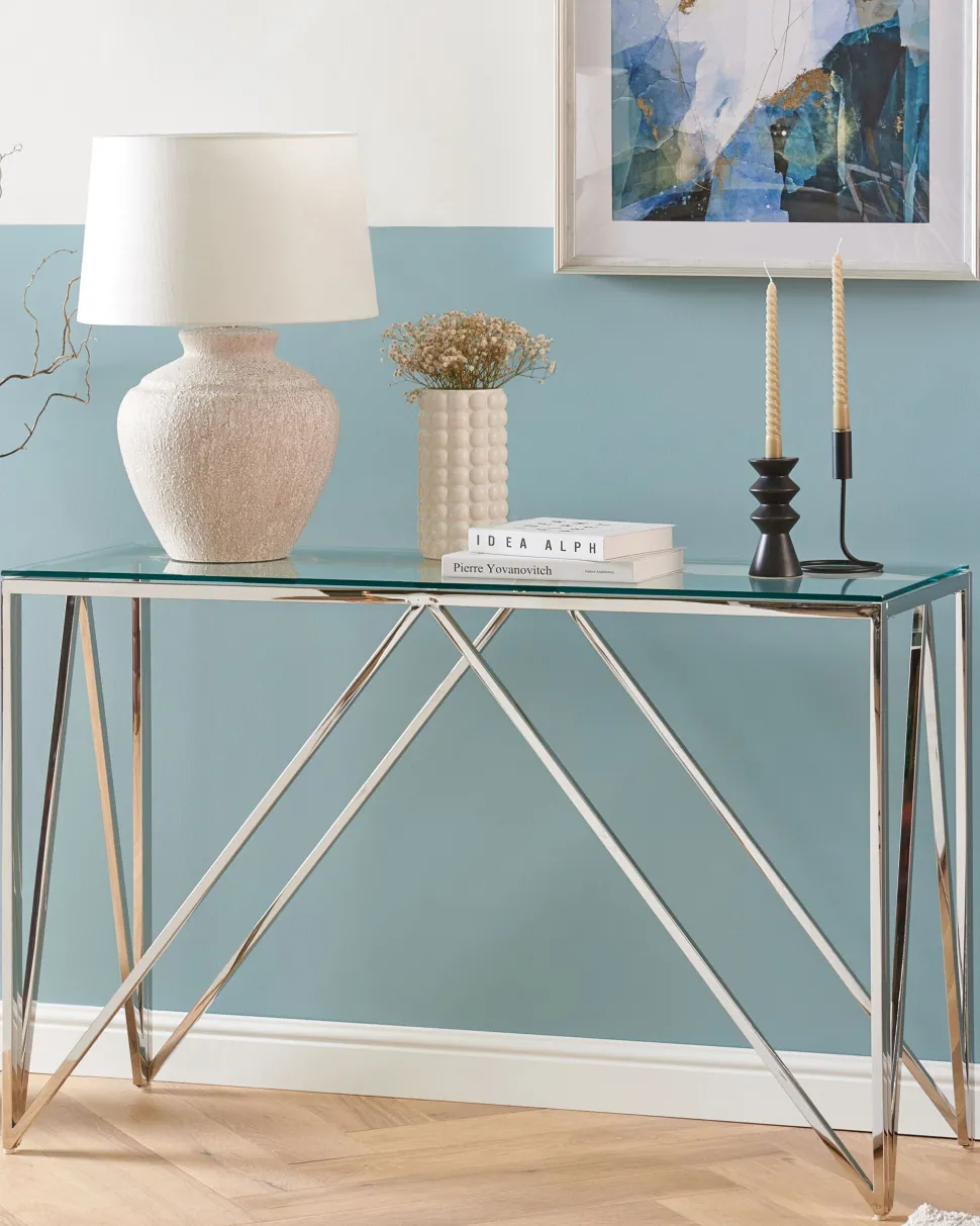 Candeeiro De Mesa Em Ceramica Branca E Creme 60 Cm Caine