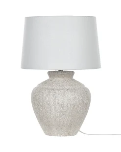 Candeeiro De Mesa Em Ceramica Branca E Creme 60 Cm Caine