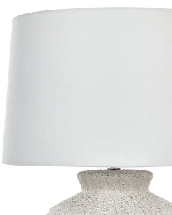 Candeeiro De Mesa Em Ceramica Branca E Creme 60 Cm Caine