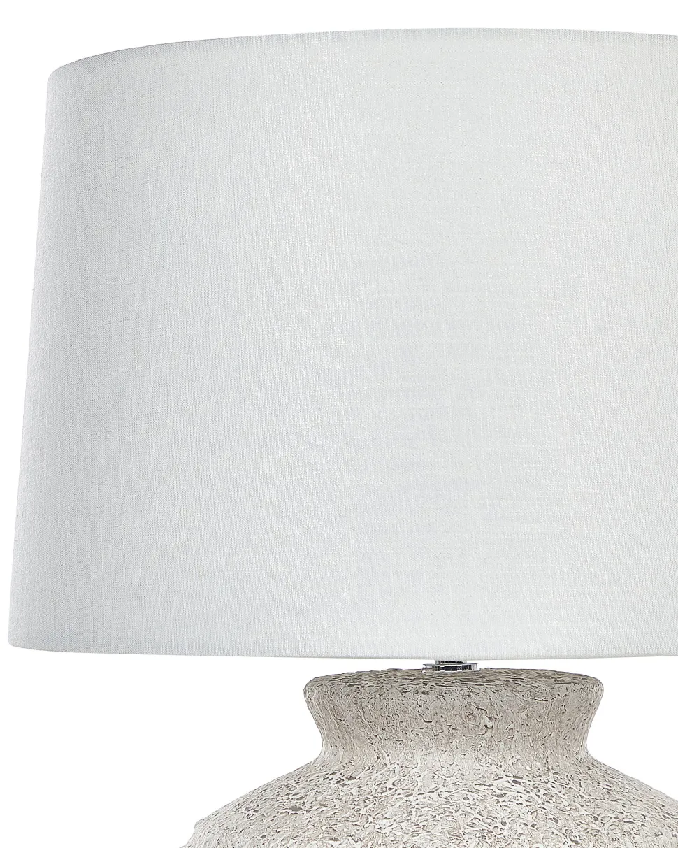 Candeeiro De Mesa Em Ceramica Branca E Creme 60 Cm Caine