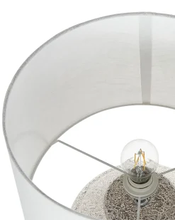 Candeeiro De Mesa Em Ceramica Branca E Creme 60 Cm Caine