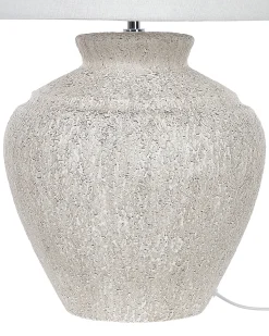 Candeeiro De Mesa Em Ceramica Branca E Creme 60 Cm Caine