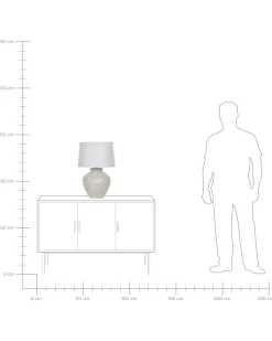 Candeeiro De Mesa Em Ceramica Branca E Creme 60 Cm Caine