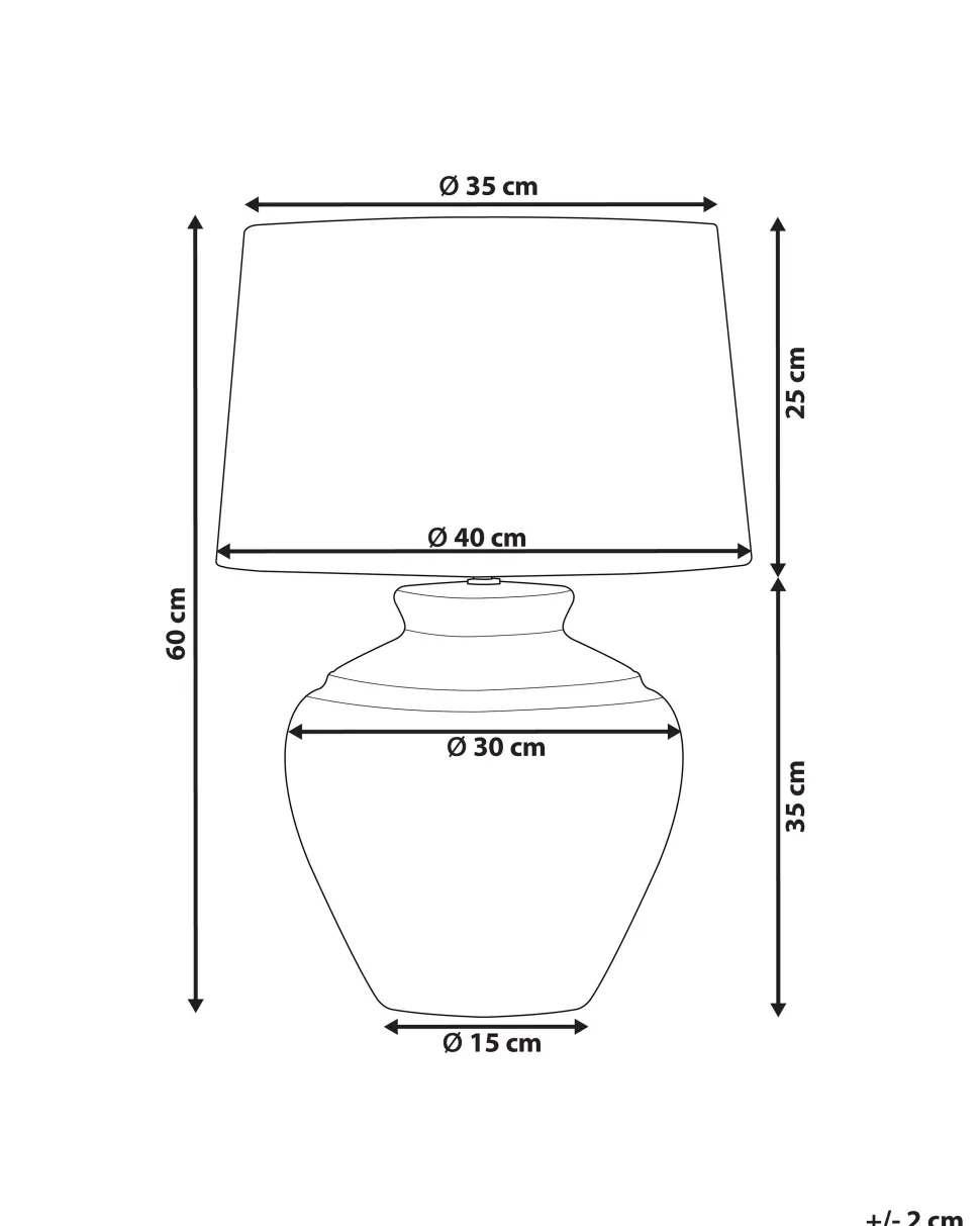 Candeeiro De Mesa Em Ceramica Branca E Creme 60 Cm Caine