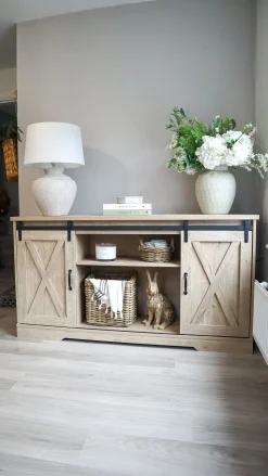 Candeeiro De Mesa Em Ceramica Branca E Creme 60 Cm Caine