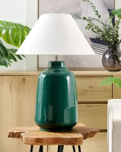 Candeeiro De Mesa Em Ceramica Verde 57 Cm Careta