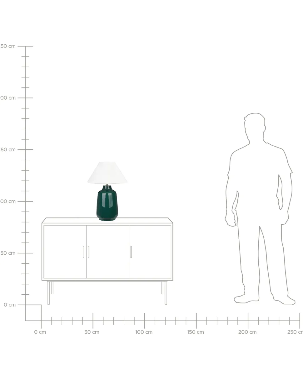 Candeeiro De Mesa Em Ceramica Verde 57 Cm Careta