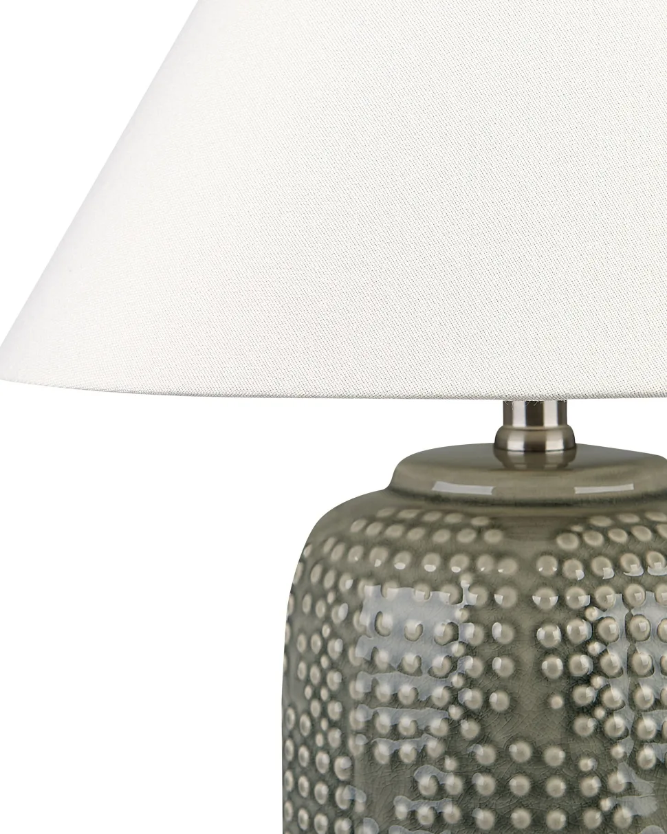 Candeeiro De Mesa Em Ceramica Cinzenta Mussel