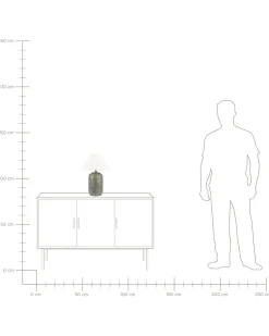 Candeeiro De Mesa Em Ceramica Cinzenta Mussel