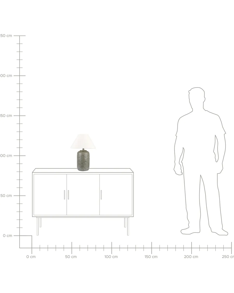 Candeeiro De Mesa Em Ceramica Cinzenta Mussel
