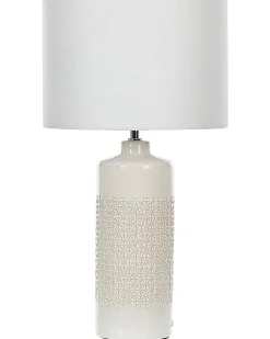 Candeeiro De Mesa Em Ceramica Branca 58 Cm Anseba