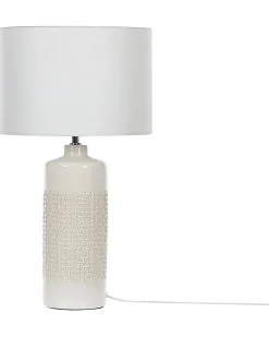 Candeeiro De Mesa Em Ceramica Branca 58 Cm Anseba