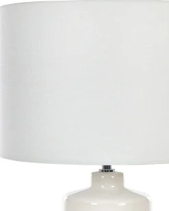 Candeeiro De Mesa Em Ceramica Branca 58 Cm Anseba