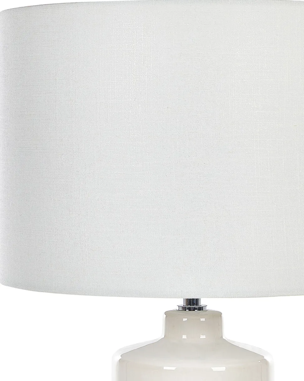 Candeeiro De Mesa Em Ceramica Branca 58 Cm Anseba